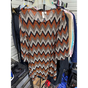 Women's Tacera Chevron Dress XL Black Orange White